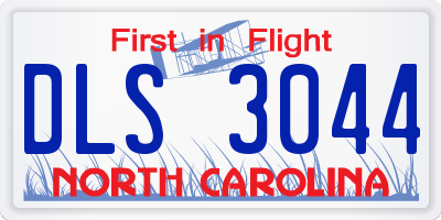 NC license plate DLS3044
