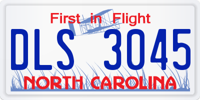 NC license plate DLS3045