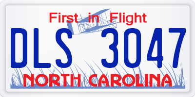 NC license plate DLS3047