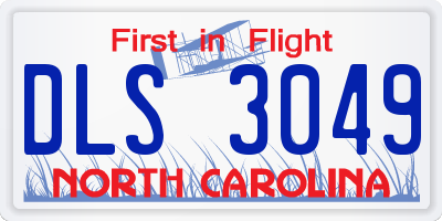 NC license plate DLS3049