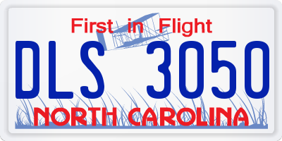 NC license plate DLS3050