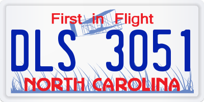 NC license plate DLS3051