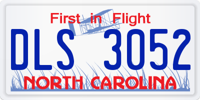 NC license plate DLS3052