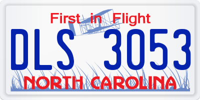 NC license plate DLS3053