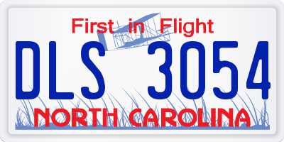 NC license plate DLS3054