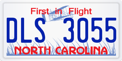 NC license plate DLS3055