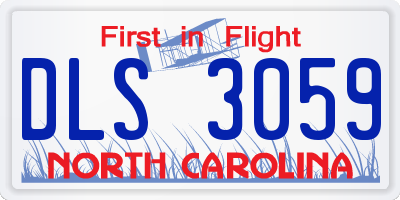 NC license plate DLS3059