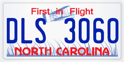NC license plate DLS3060