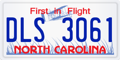 NC license plate DLS3061