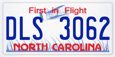 NC license plate DLS3062