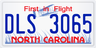 NC license plate DLS3065