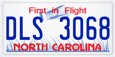 NC license plate DLS3068