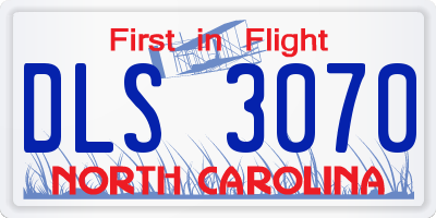 NC license plate DLS3070