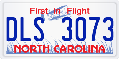 NC license plate DLS3073