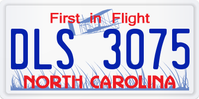 NC license plate DLS3075