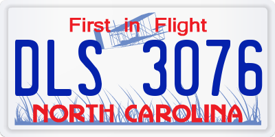 NC license plate DLS3076