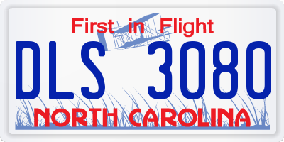 NC license plate DLS3080