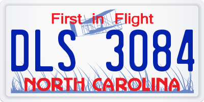 NC license plate DLS3084