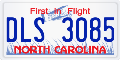 NC license plate DLS3085
