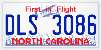 NC license plate DLS3086