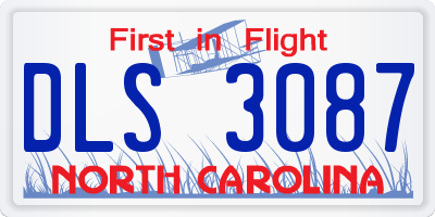 NC license plate DLS3087