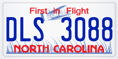 NC license plate DLS3088