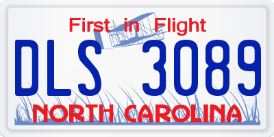 NC license plate DLS3089