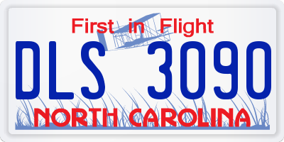 NC license plate DLS3090