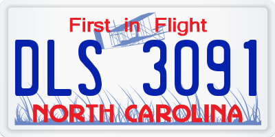 NC license plate DLS3091