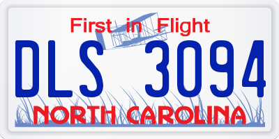 NC license plate DLS3094