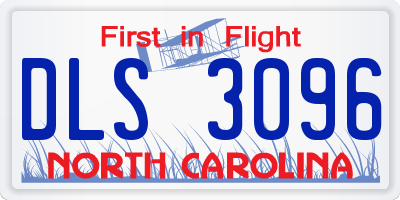 NC license plate DLS3096