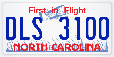 NC license plate DLS3100