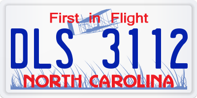 NC license plate DLS3112