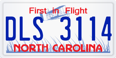 NC license plate DLS3114