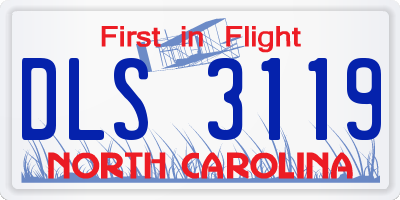 NC license plate DLS3119