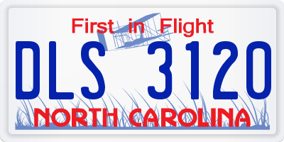 NC license plate DLS3120