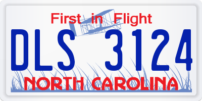 NC license plate DLS3124