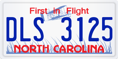 NC license plate DLS3125