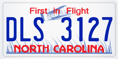NC license plate DLS3127