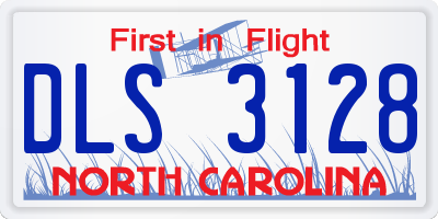NC license plate DLS3128