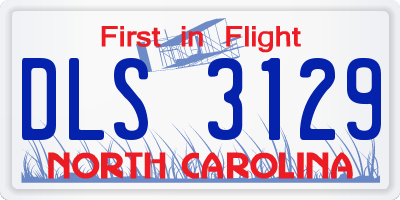 NC license plate DLS3129