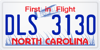 NC license plate DLS3130