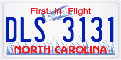 NC license plate DLS3131