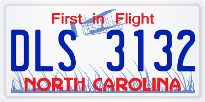 NC license plate DLS3132