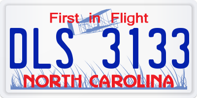NC license plate DLS3133