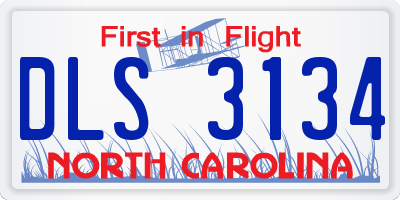 NC license plate DLS3134