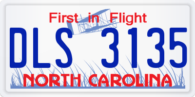 NC license plate DLS3135
