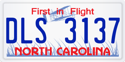 NC license plate DLS3137