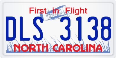 NC license plate DLS3138