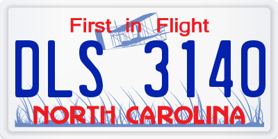 NC license plate DLS3140